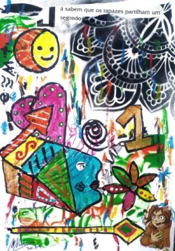 MISTA ( ACRILICO,  SPRAY, PAPEL, PASTEL,PLASTICO) - 17,5x25cm- SEGREDO 2024  - 50 Euros  