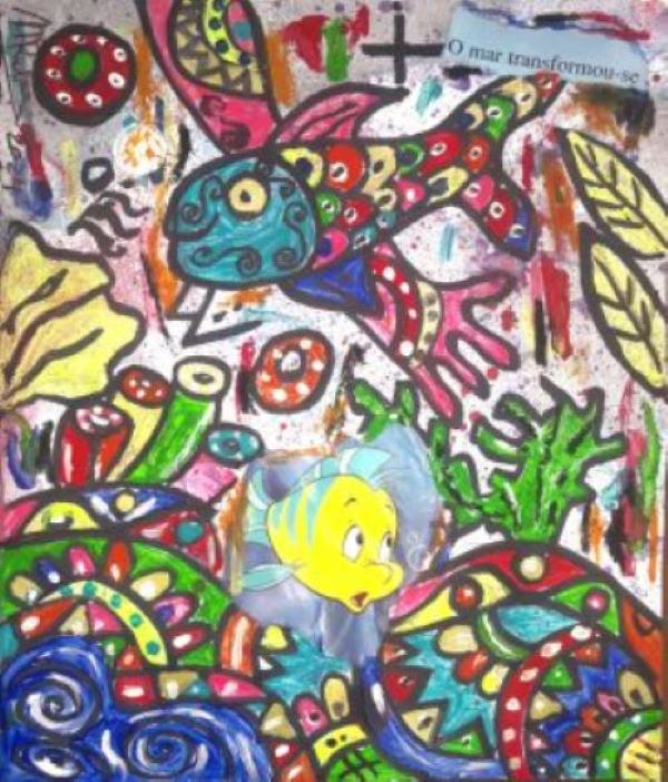 MISTA ( ACRILICO,  SPRAY,CANETA, PAPEL, PASTEL,) - 19x16cm-FIX YOU... CONCERTAR. 2024  - 50 Euros