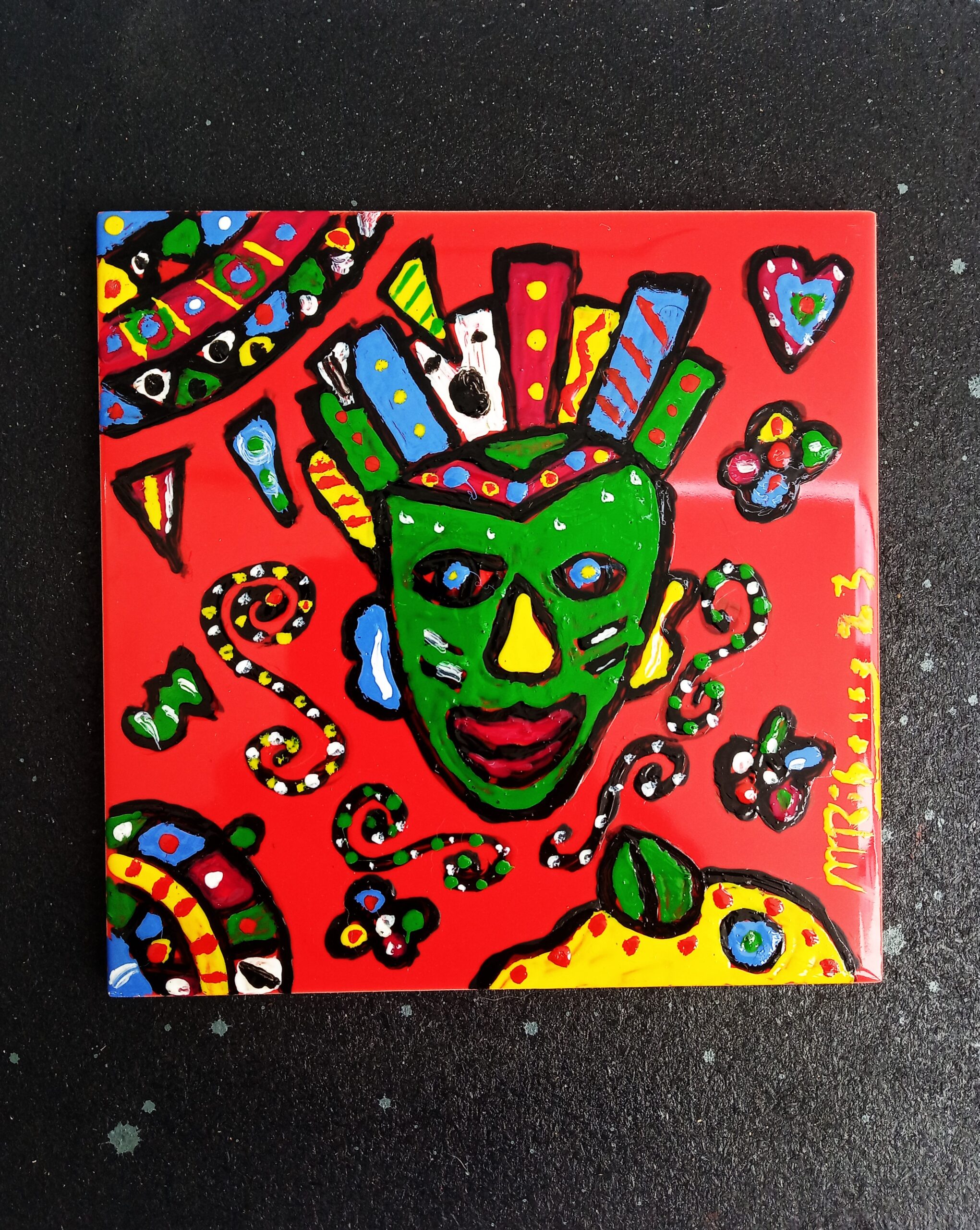 MISTA (AZULEJO, MADEIRA) 25x20cm- AMAZONIA 2023 - 125 Euros 