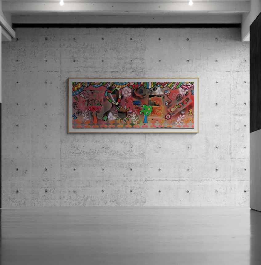 MISTA (ESPELHO E MADEIRA RECICLADA) - 109x40cm- O AMOR TUDO PODE 2022- 250 euros