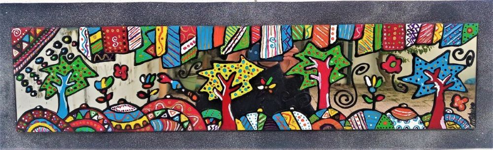 MISTA (ESPELHO, MADEIRA) - 102x30cm- FLORESTA COLORIDA 2022  - 200 euros