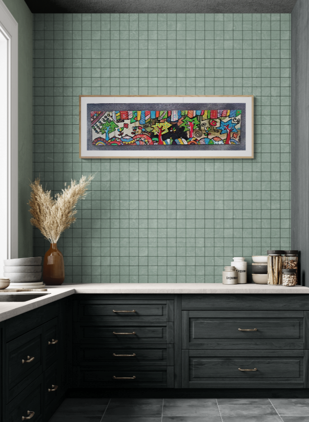 MISTA (ESPELHO, MADEIRA) - 102x30cm- FLORESTA COLORIDA 2022  - 200 euros