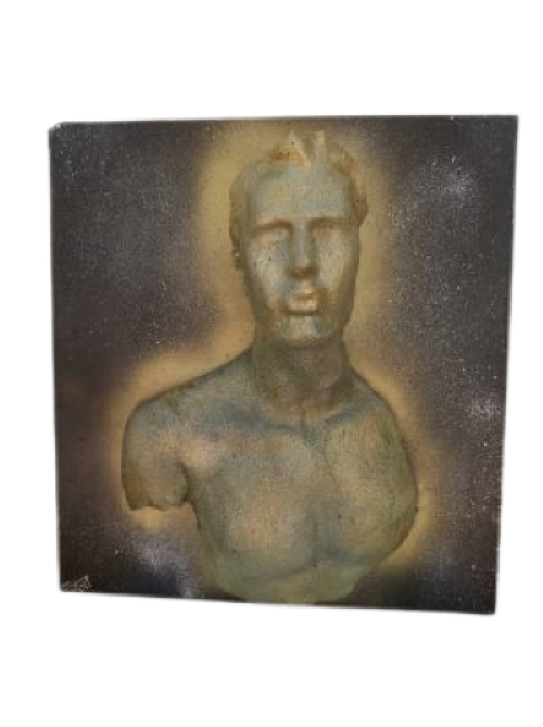 MISTA (MADEIRA RECICLADA, CHAVE, FIBRA E RESINA) 65X61X22cm - O AMOR NAO TEM COR  -350 Euros