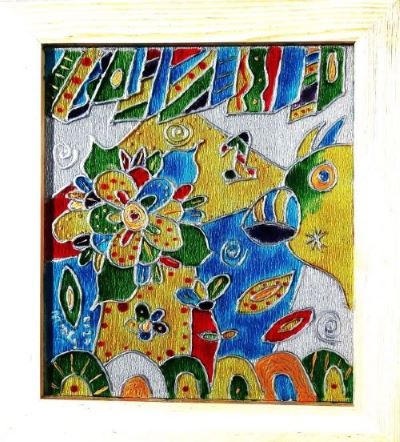MISTA VITRAL- SAVE AMAZONIA 35x32cm 2023 - 125 euros 