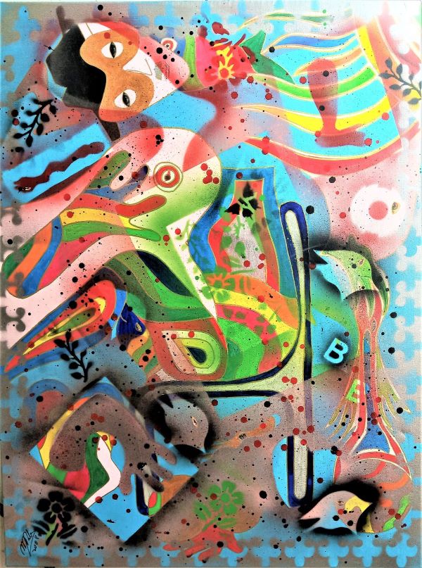 TELA ACRILICA MISTA 116X89cm-MAIOR IDADE OU PESSOA 2008 - 600 Euros